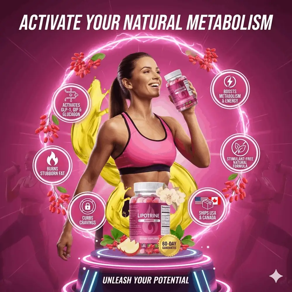 LipoTrine fat-burning gummies bottle for boosting metabolism naturally