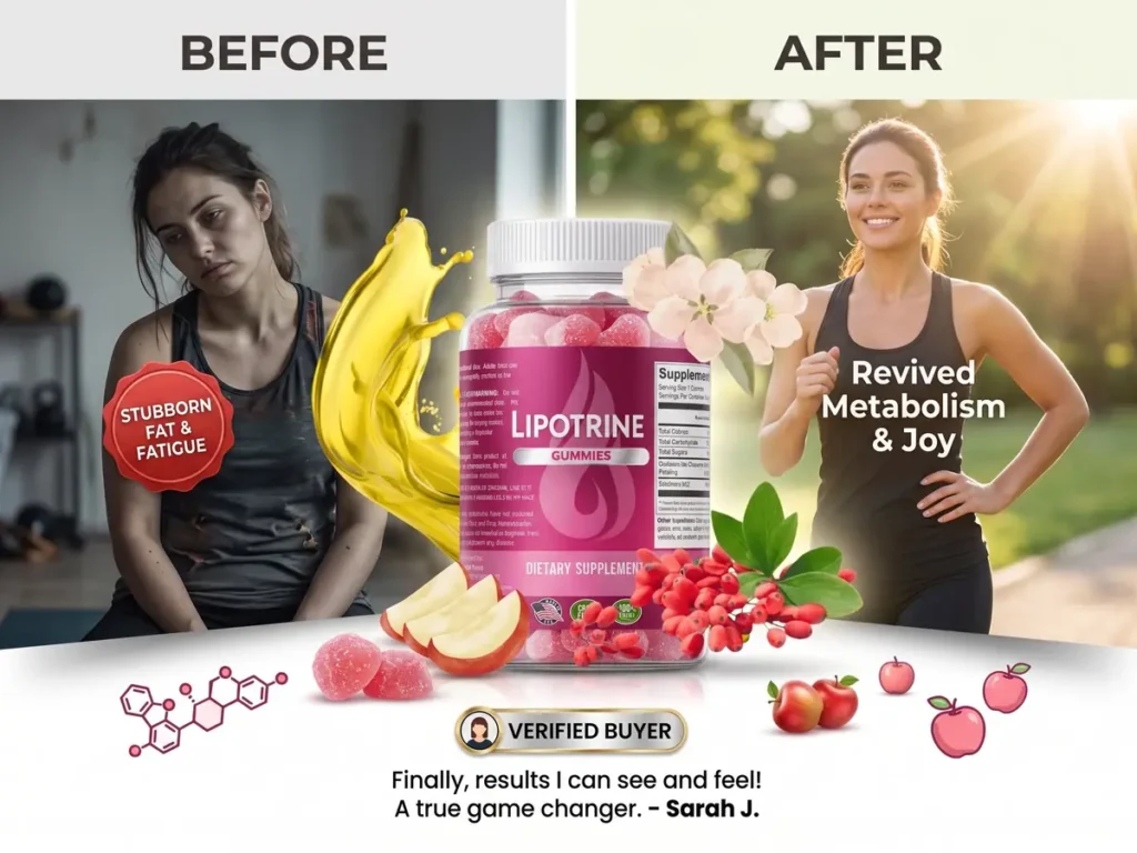 LipoTrine customer before and after weight loss transformation